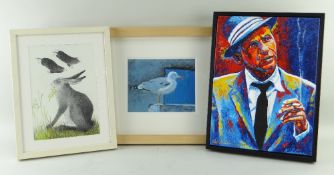 VARIOUS ARTISTS comprising KEITH HARVEY acrylic - Seagul, 18 x 22cm; ANNE MEIKE LUMSDEN, ink and