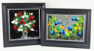 STEPHEN SIMPSON oil on canvasboard with resin - Admiration Study 2, and Nature's Wonder Study 1,