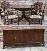 MODERN REPRODUCTION GEORGIAN-STYLE DINING ROOM SUITE, comprising sideboard fitted with four