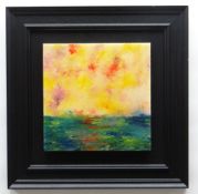 ALEX ECHO mixed media with resin - Endless Horizon 10, signed and titled verso, Washington Green