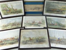 ASSORTED PRINTS, including set of 8 amusing Fores's Series hunting prints after Hablot Knight