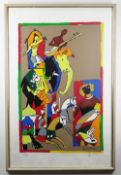 MAQBOOL FIDA HUSAIN (Indian, 1915-2011) limited edition (289/290) screenprint - processional figures