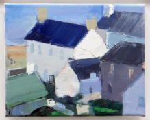 SARAH CARVELL oil on canvas – entitled verso on Fountain Fine Art label ‘Sunlight on Aberdar