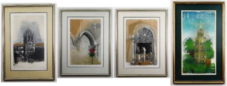 PRITAM DEUSKAR (Indian, 20th Century) limited edition (1/4, 2/4 & 3/4) woodcuts - Indian