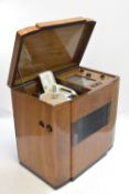 R.G.D. ART DECO WALNUT RADIOGRAM, late 1940s, model 1046G, with Garrard auto-slim turn table with