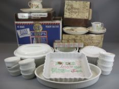 OVEN & TABLEWARE - boxed St Michael and a quantity of plain white Johnson Brothers, ETC