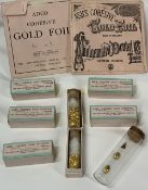 ASH'S COHESIVE DENTAL GOLD CYLINDERS & FOIL, A QUANTITY - approximately 8grms to include seven