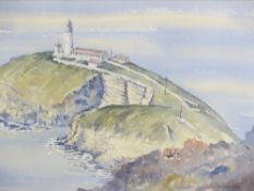 GWYNETH RYDER watercolour - South Stack Lighthouse, 32 x 51cms