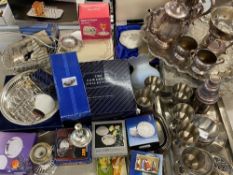 EPNS TEA SERVICE, tray, goblets, placemats, a very large assortment