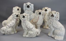 STAFFORDSHIRE COMFORTER DOGS - an assortment (7), 34cms the tallest