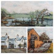 ALAN MACKAY - Chester river scene with suspension bridge, signed and dated '74 together with a