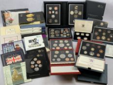 UNITED KINGDOM PROOF COIN SETS, Royal Mint Annual Coin sets and uncirculated coin collections, cased