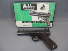 WEBLEY & SCOTT LTD BIRMINGHAM SENIOR .22 CALIBRE AIR PISTOL - near mint in original box, 20.5cms