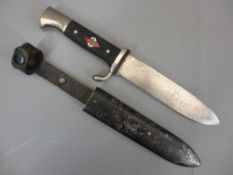 WW2 GERMAN THIRD REICH HITLER YOUTH DAGGER with original metal scabbard, Blut Und Ehre (Blood and