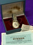 ETERNA-.MATIC GOLD PLATED CALENDAR GENT'S WRISTWATCH , champagne dial with baton markers,