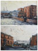 ALAN MACKAY known as L S LOWRY of Merseyside (1943 - 2008) - acrylic on board - a pair of Albert