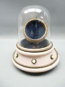WATCH HOLDER - Victorian wooden pocket watch holder with a hinged glass dome