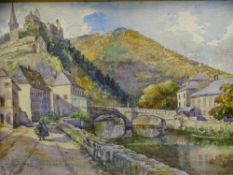 MELANIÈ GERMAINE M TAILLEUR (1881 - 1964) watercolour - titled 'Vianden Grand Duchè Du