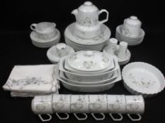 'THE REAL BRASIL' TABLEWARE - approximately 40 pieces with matching tablecloth