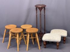 REPRODUCTION/MODERN OCCASIONAL FURNITURE ITEMS (7) to include a mahogany effect two tier barley