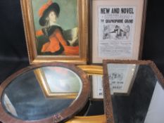 ARTS & CRAFTS STYLE BEATEN COPPER CIRCULAR MIRROR, 54cms diameter, other mirrors, prints, ETC