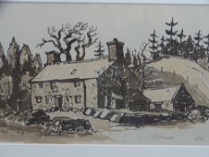 SIR KYFFIN WILLIAMS RA framed print - 'Ty Mawr', 36 x 42.5cms