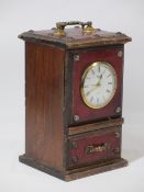 JAPANESE CLOCK & JEWELLERY BOX COMBINATION, 21cms tall x 11cms W x 11cms D