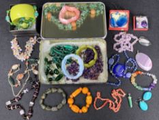 SEMI-PRECIOUS STONE & OTHER COLOURFUL JEWELLERY to include blue lapis, blue john, turquoise,