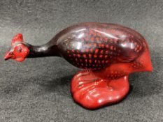 ROYAL DOULTON FLAMBE GUINEA FOWL, 8.5cms H, 15cms L