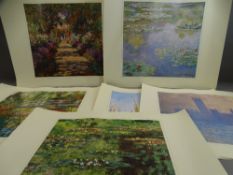 CLAUDE MONET unframed prints (6), 37 x 40cms overall