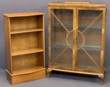 ART DECO & LATER FURNITURE ITEMS (2) including a walnut two door china display cabinet with interior