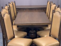 JAYCEE DINING ROOM SUITE, 12 PIECE to include draw leaf refectory dining table with carved detail to