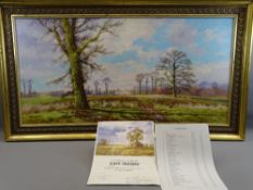 ALWYN CRAWSHAW (British B. 1934) oil on canvas - titled 'Countryside in late autumn', signed, 40 x