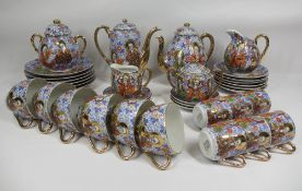 JAPANESE TEAWARE - floral and figural decoration, approximately 36 pieces