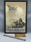 NATIONAL FARMERS UNION INTERESTING WELL MAINTAINED POSTER depicting two farmers operating on an