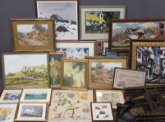 ROSEWOOD & GILT BOXED FRAME, 54cms H, 46cms W, brass Benares folding tray, an excellent example,