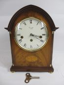 BRACKET CLOCK - a fine example in mahogany with inlay by Comitti of London and movement Franz