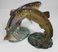 BESWICK TROUT, 17cms tall and a similar model by Jema of Holland 340, 17cms tall