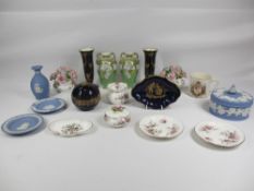 NORITAKE VASES, A PAIR - 15cms H, a pair of Kueps Bavaria vases, 16cms H, Wedgwood, ETC