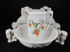 STAFFORDSHIRE POTTERY - a pair of comforter dogs, 34cms H, two other smaller pairs and an exotic