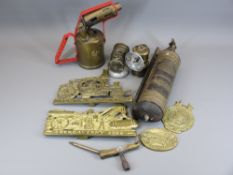 VINTAGE & LATER BRASSWARE to include two Premier lamps by the Premier Lamp & Engineering Company