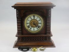 ANSONIA CLOCK COMPANY - 8 day 'Syria Strike' mantel clock, 32cms H, 31cms W, 14cms D