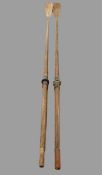 VINTAGE PITCH PINE BOAT OARS, 300cms length
