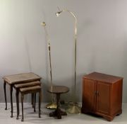 REPRODUCTION FURNITURE PARCEL (5) - to include a glass topped nest of three tables, 57cms H, 54cms