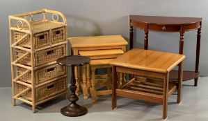 VINTAGE & LATER FURNITURE PARCEL (5) to include a bamboo and rattan two small over three long drawer