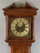 OAK LONGCASE CLOCK by Watkin Owen, Llanrwst, 13.25 ins square brass dial with pierced mask spandrels
