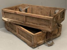 TWO LAND ROVER RADIATOR TRANSIT BOXES, 22cms H, 86cms W, 60cms D