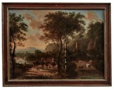 Italienische Landschaft mit Reisenden