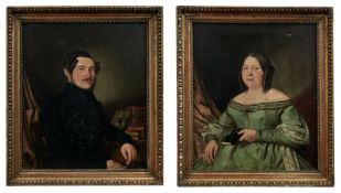 Portraitpendants eines Ehepaares