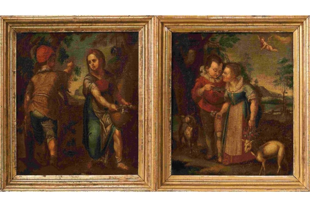Pendants mit Jahreszeiten-Allegorien - Bild 1 aus 3